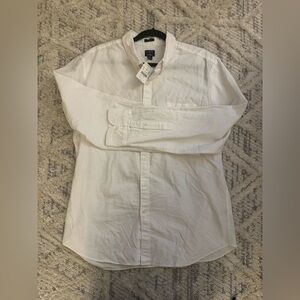 J. Crew Men's Flex Oxford Slim White Casual Button Down Shirt